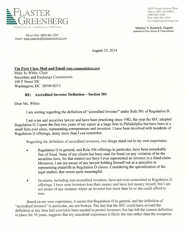 Update On Accredited Investor Definition – Crowdfunding & FinTech Law Blog